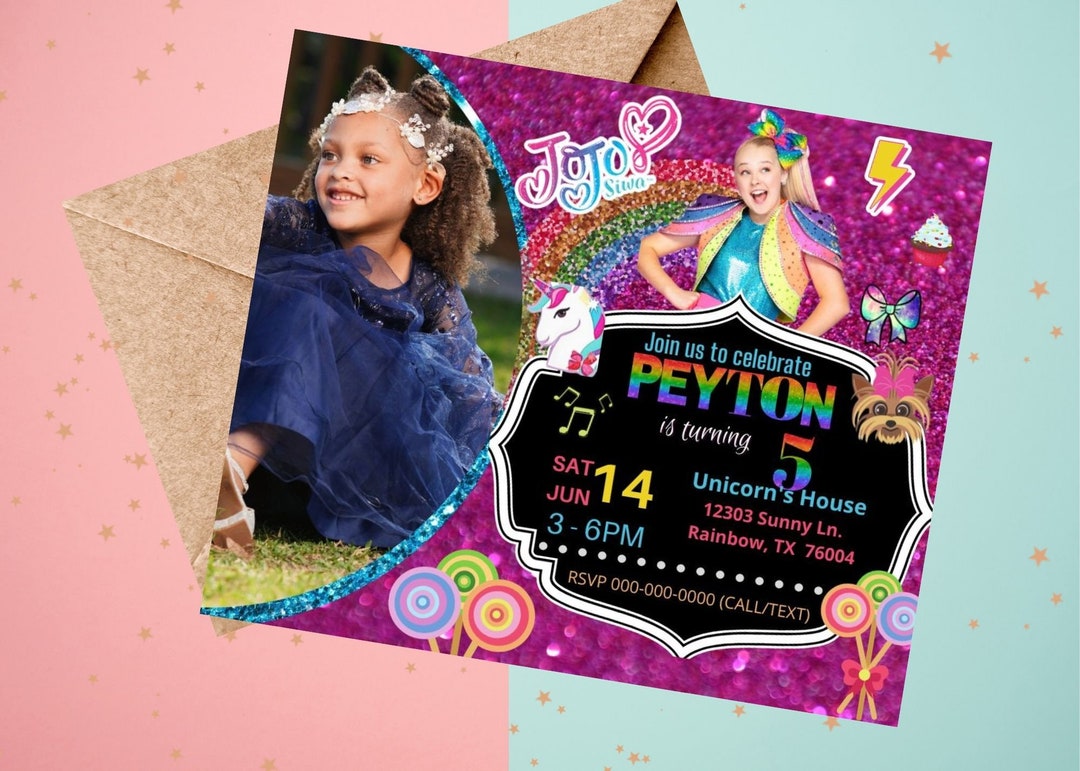 Jojo Siwa Birthday Party Invitation Jojo Siwa Invitation Jojo Siwa