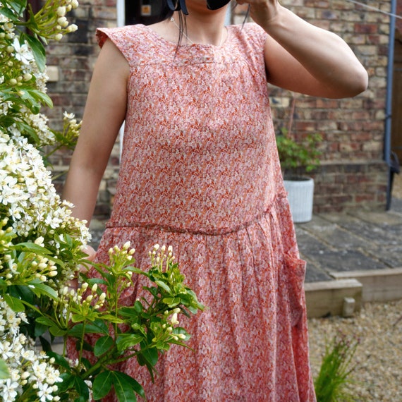 Adorable Rare 70s Laura Ashley Brushed Cotton Midi Dress