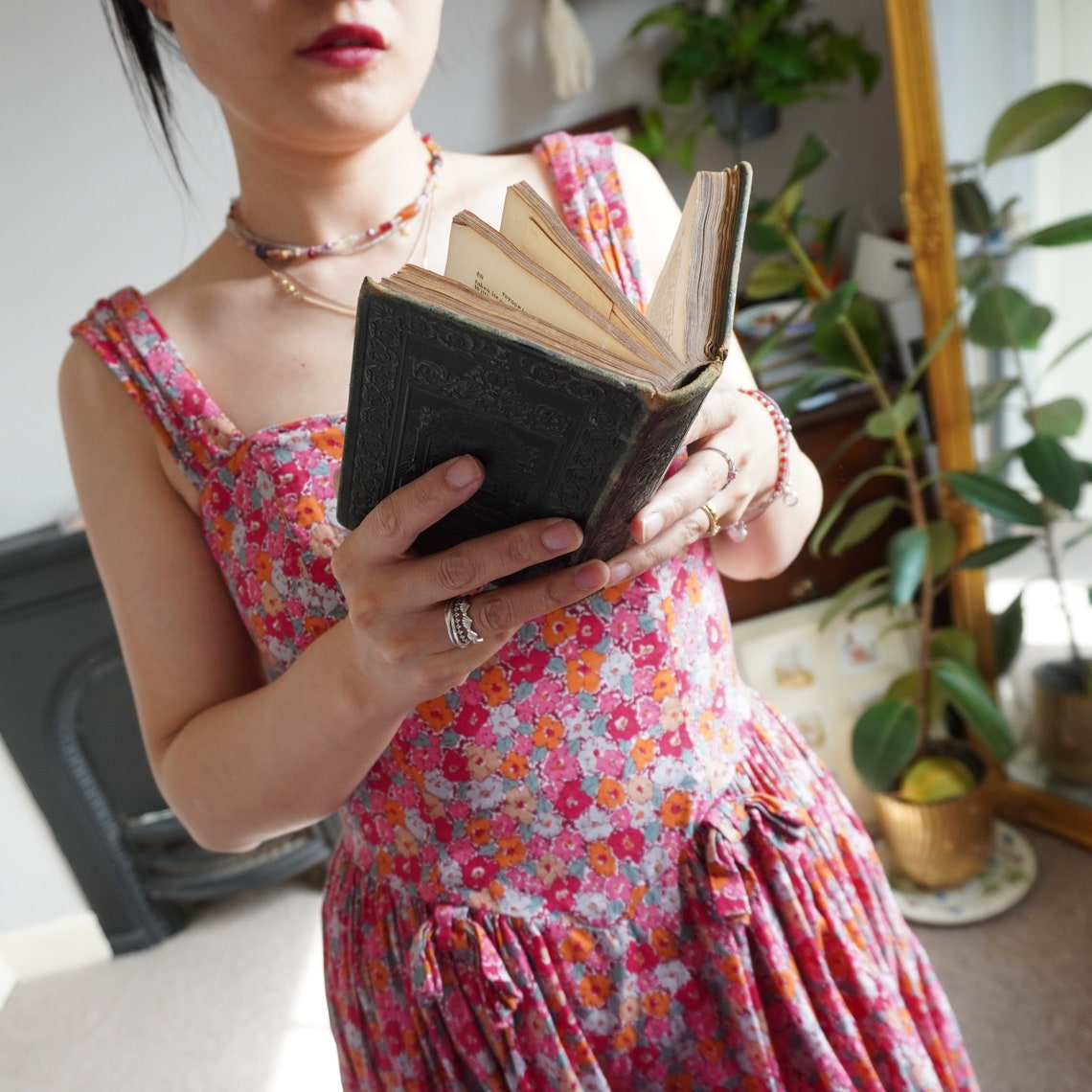 Super Sweet 80s Laura Ashley Cotton Midi Dress