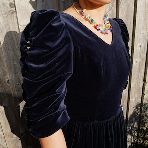 Vintage Laura Ashley Velvet 80s-90s prom dress