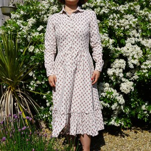 Precious Holy Grail Rare 1970s Laura Ashley Slate Blue Cotton Maxi Dress