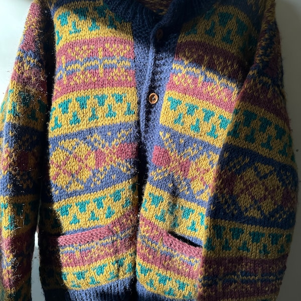 Vintage wool Aran Knit cozy Jumper|sweater|cardigan