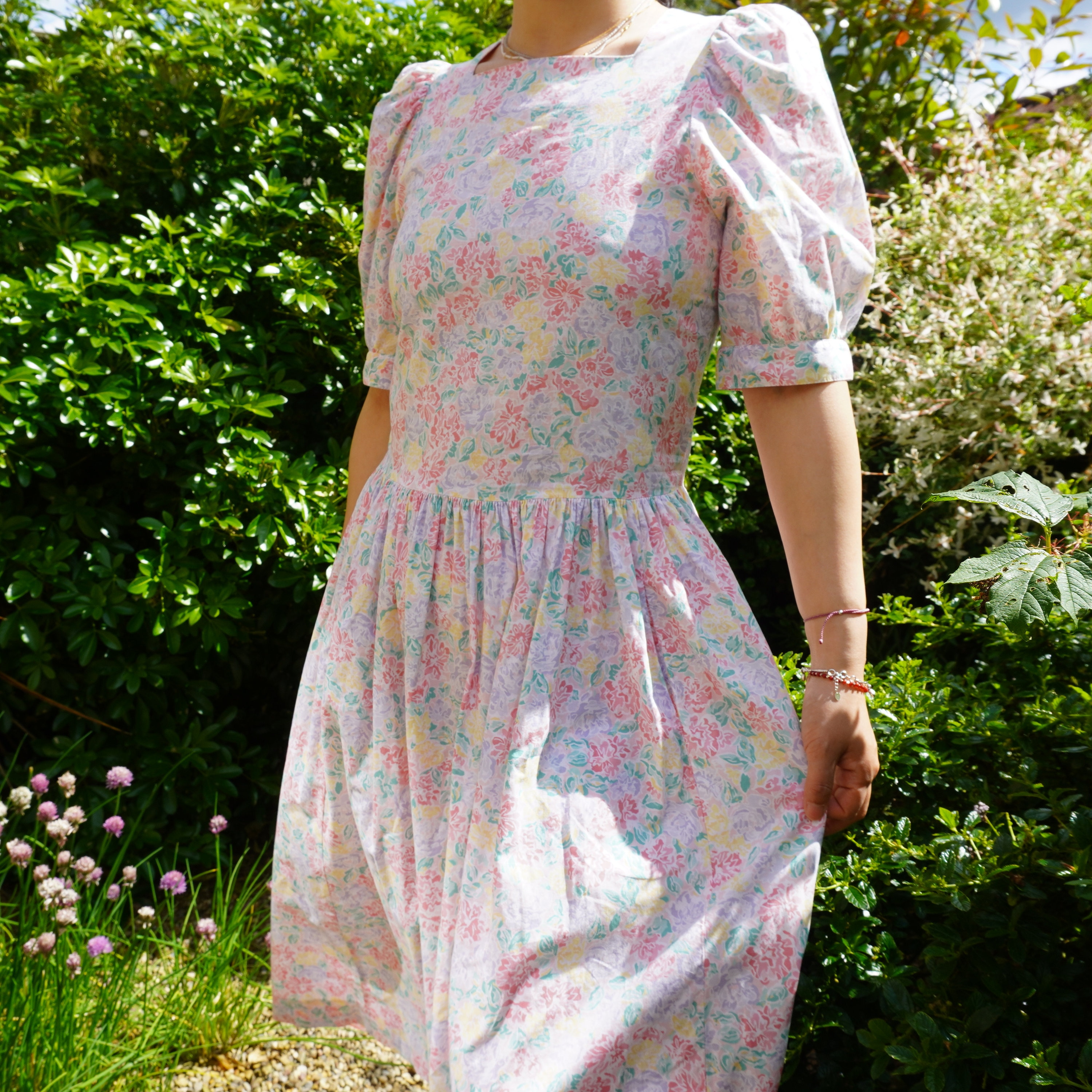 Laura Ashley 80s Floral Lilac Midi Dress - Etsy