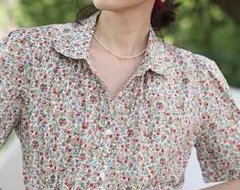 vintage liberty ditsy cotton blouse