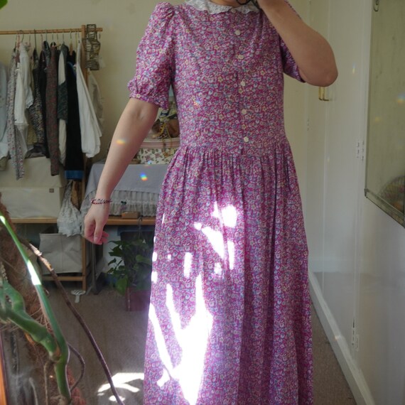 Laura Ashley 80s floral lilac midi dress - image 4