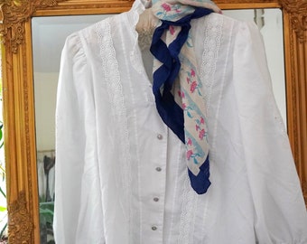 vintage prairie romantic blouse|milkmaid blouse