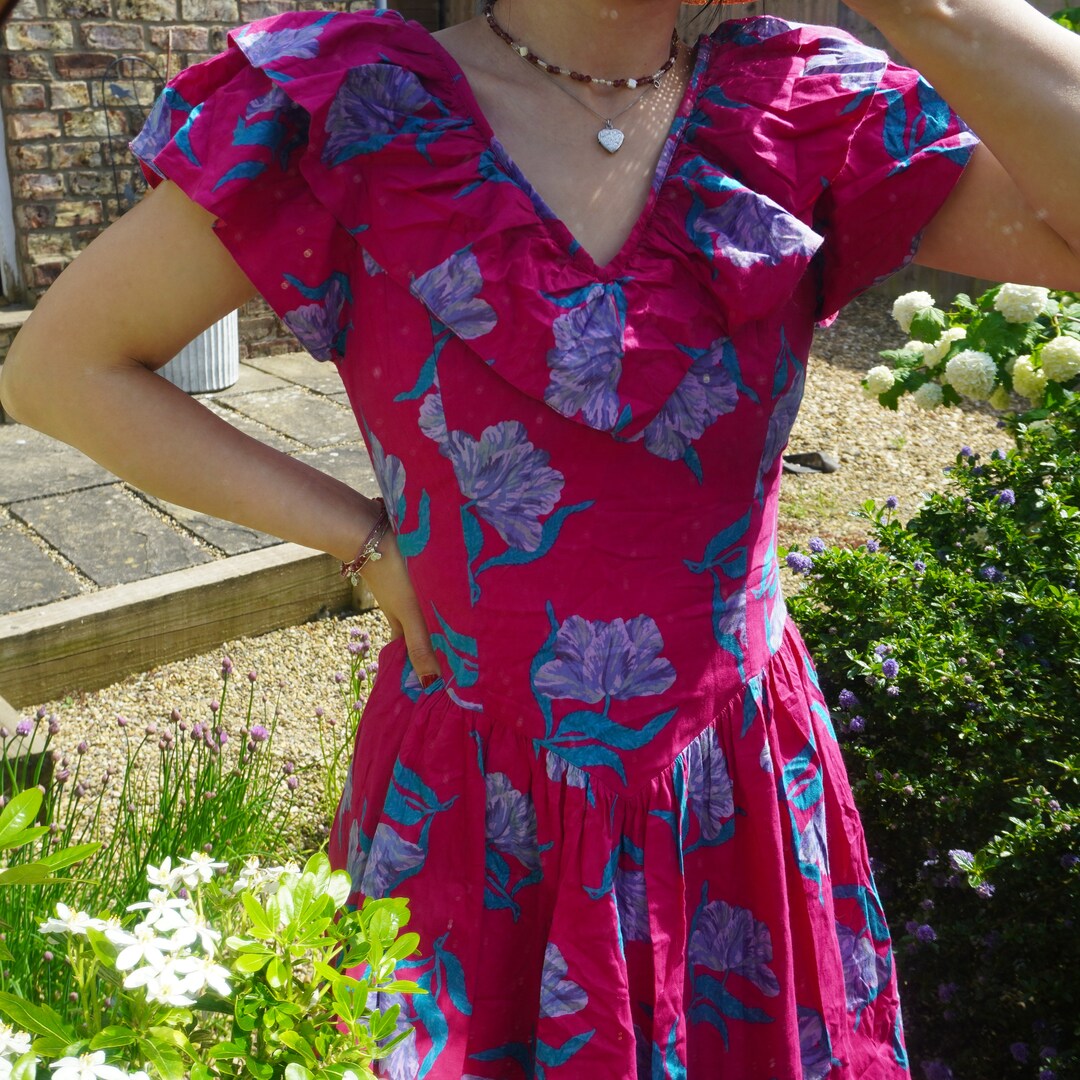 BEAUTIFUL 80S BLUE LAURA ASHLEY DRESS