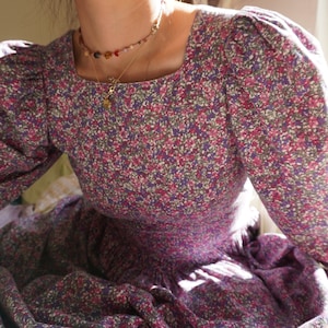 Laura Ashley 80s Floral Lilac Midi Dress - Etsy