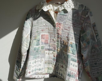 Beautiful vintage Orvis quilted jacket  pastel patchwork