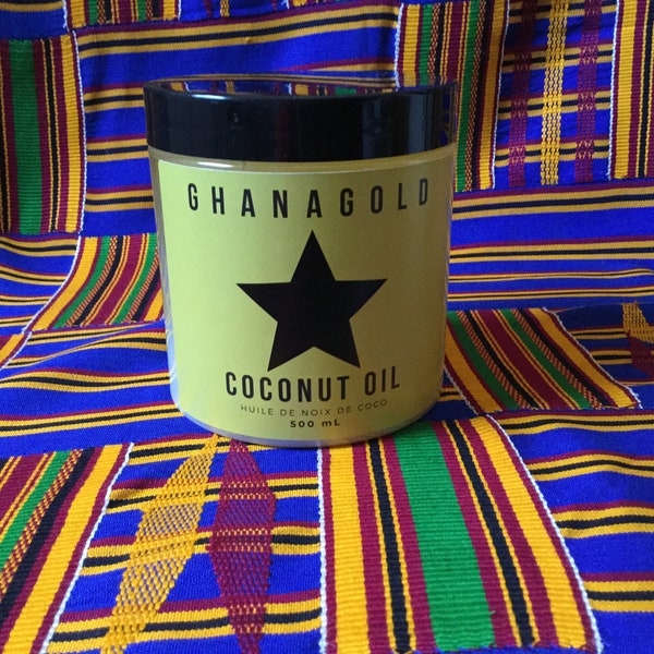 100% Pure Coconut Oil - 500 ml - From Ghana West Africa - Unrefined  Unscented Natural - Ideal for Skin Care & Hair Care