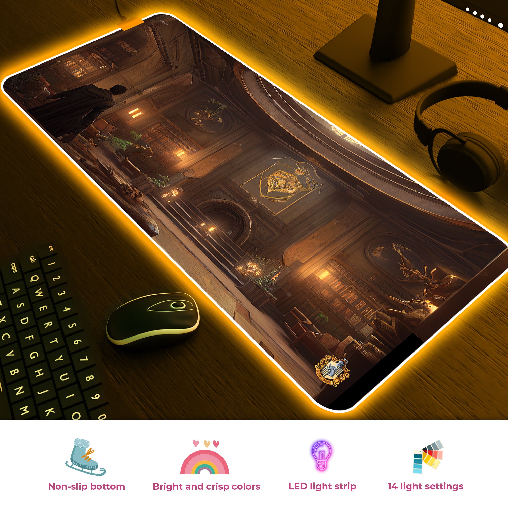 Hufflepuff - Hogwarts Legacy - RGB Gaming Desk Mat | Mouse Pad