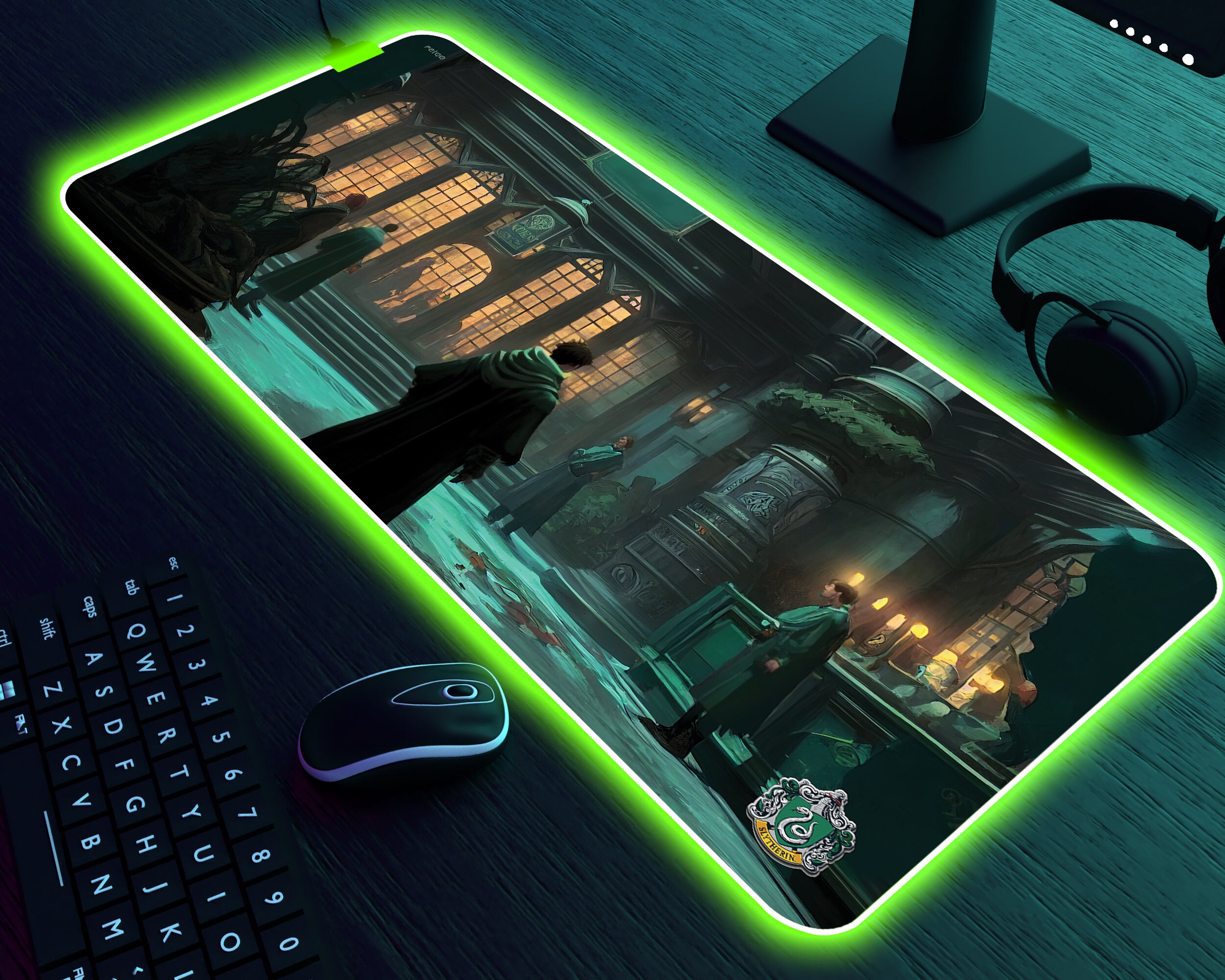 Slytherin - Hogwarts Legacy - RGB Gaming Desk Mat | Mouse Pad