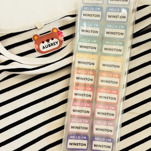 Iron on Personalized Name Labels for Daycare Waterproof Labels for Camping Labels for School Labels for Clothing and Fabric Tag