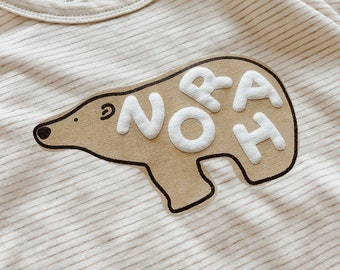 Custom Name Polar Bear Tshirt for Toddler Baby Boy Girl Sea Animal Stripe Shirt for Gender Neutral Kids Tops