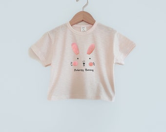 Minimalism Bunny Ears Shirt for Toddler Boy Girl T-shirt for Cute Animal Kids Retro Tee for Personalize Gift Idea