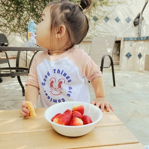 Handmade 3/4 Sleeve Baseball Tee Retro Style Toddler Tee Cute Baby Baseball T-Shirt Toddler Cute Shirt Good Things Are Coming