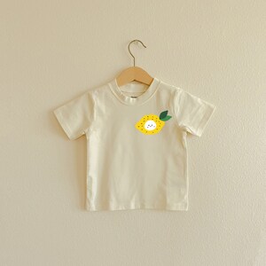 Smiley Lemon Shirt | Toddler Shirt | Short Sleeve Kids Shirt |   Neutral Baby Clothes