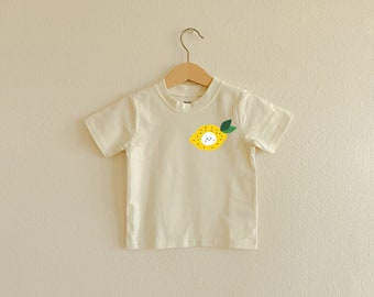 Smiley Lemon Shirt | Toddler Shirt | Short Sleeve Kids Shirt |   Neutral Baby Clothes