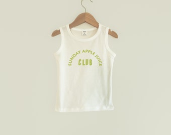 Sunday Apple Juice Club Toddler Boy Girl Tank for Retro Vintage Kids Custom Name Tank for Baby Boy Girl Personalized Shirt Tank Top