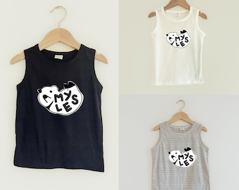 Puff Panda Boy Girl Custom Name Tank Top For Casual Daily Cute Toddler Tank For Kids Personalized Gift for Chubby Panda Lover