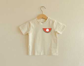 Smiley Watermelon Shirt | Toddler Shirt | Short Sleeve Kids Shirt |   Neutral Baby Clothes