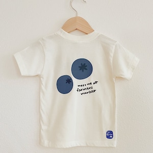 Blueberry Puff Tshirt for Toddler Baby Boy Girl Farmers Market Fruit Pocket TShirt for Gender Neutral Kids