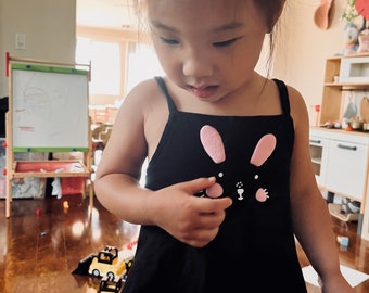 Cute Puffed Bunny Toddler Baby Boy Girl Tank Top for Rabbit Animal Kids Custom Name Camisole for Animal lover