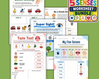 1st Grade Five Senses Worksheets | 5 Senses Science Activities | Homeschool & Classroom Printable
