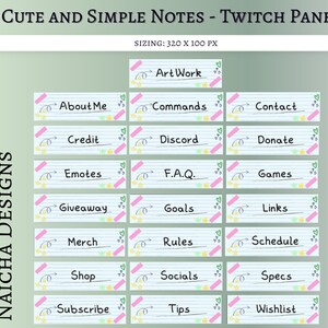 22 Cute and Simple Notes Twitch Panels