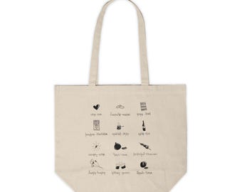 Some Armenian Things Canvas Shopping Tote with Hand Drawn Armenian Illustrations Market Bag, Cultural Tote, Eco-Friendly