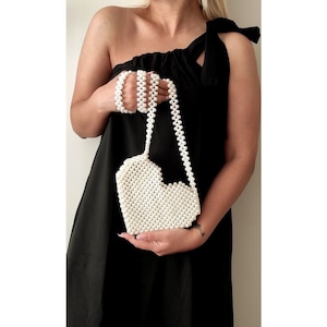 Perlenhochzeit Handtasche | Perlen Abendtasche | Kunstperlen Tasche | Brauttasche | Geschenk für Frau