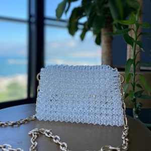 Pearl Bead Bag | Beaded Purse |  Beaded Handmade | Tote Bag | Party Bag | Birthday Gift Bag | Christmas Gift Bag | Boho Bag | Beaded Bag