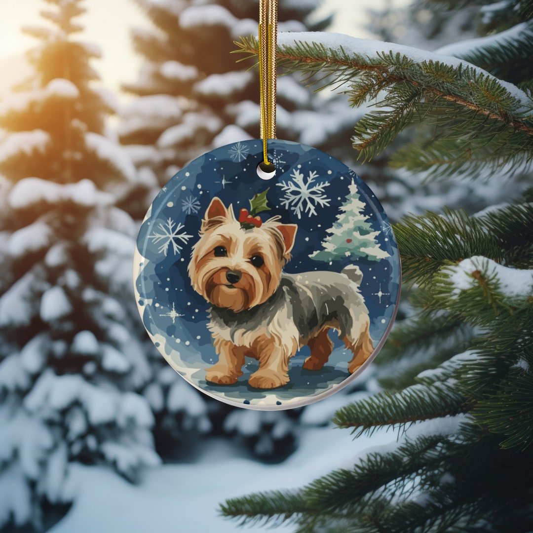 Personalizable YORKIE Christmas Ornament, Keepsake Yorkshire Terrier
