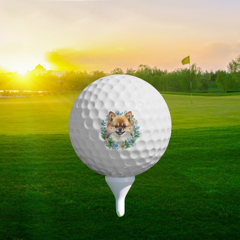 Custom Pomeranian Golf Ball Set, 6pcs, Personalized Gift for Golfer