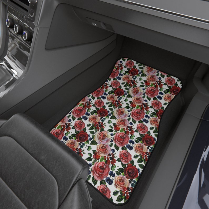 Dark Cottagecore Car Floor Mats Red Rose Car Decor Set of 4 Etsy