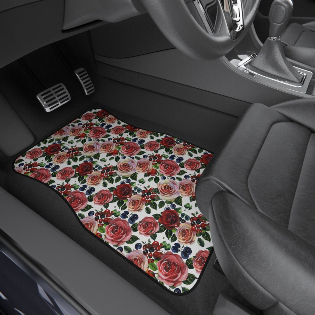 Dark Cottagecore Car Floor Mats Red Rose Car Decor Set of 4 Etsy