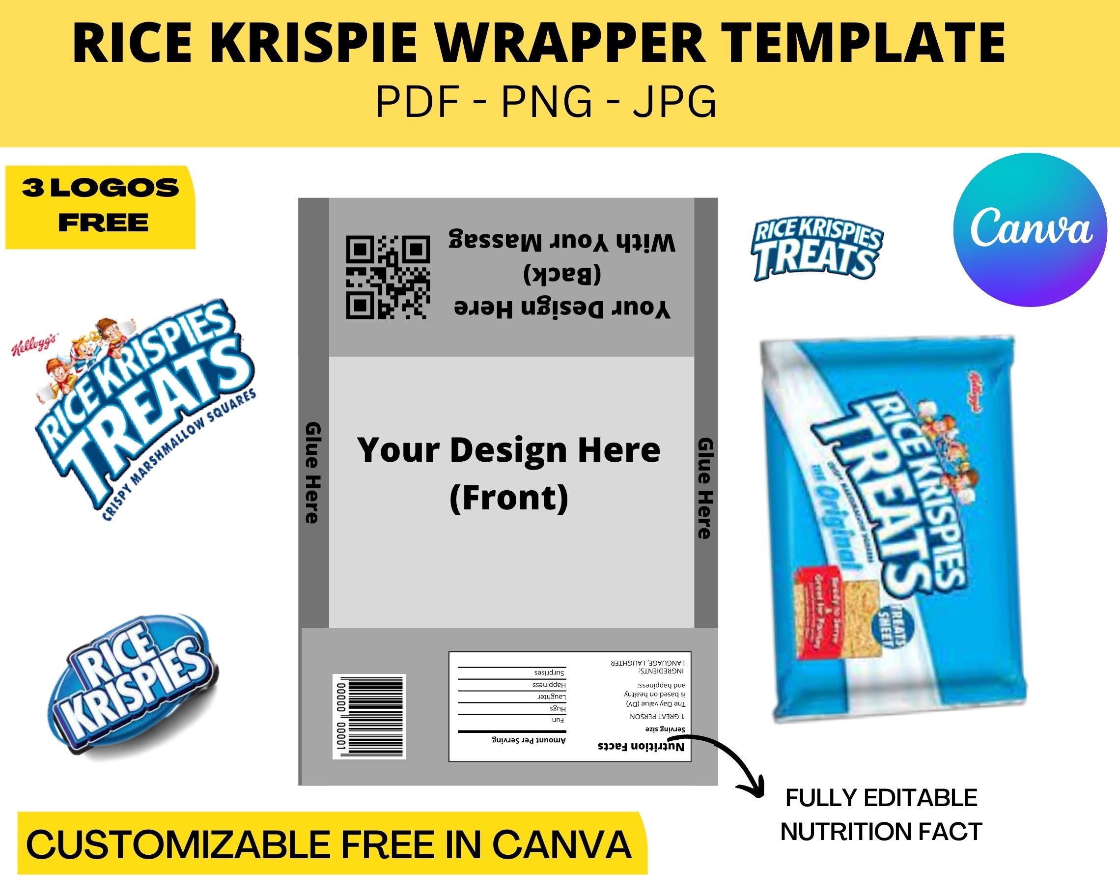 42 rice krispie treats label template