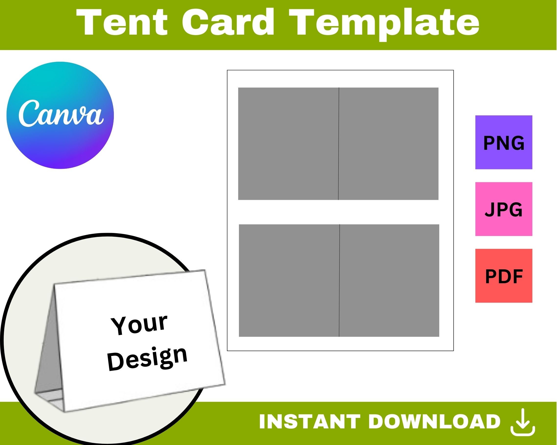 Editable Tent Card Template Blank Table Tent Card is Perfect Etsy Canada Editable Tent Card Template Blank Table Tent Card is Perfect Etsy Canada