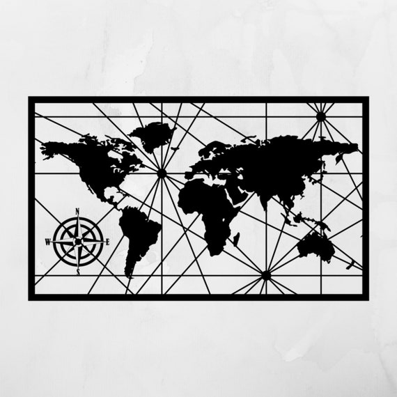 Wooden Wall Decor World Map. Home & Office Wall Decor. Wall Etsy