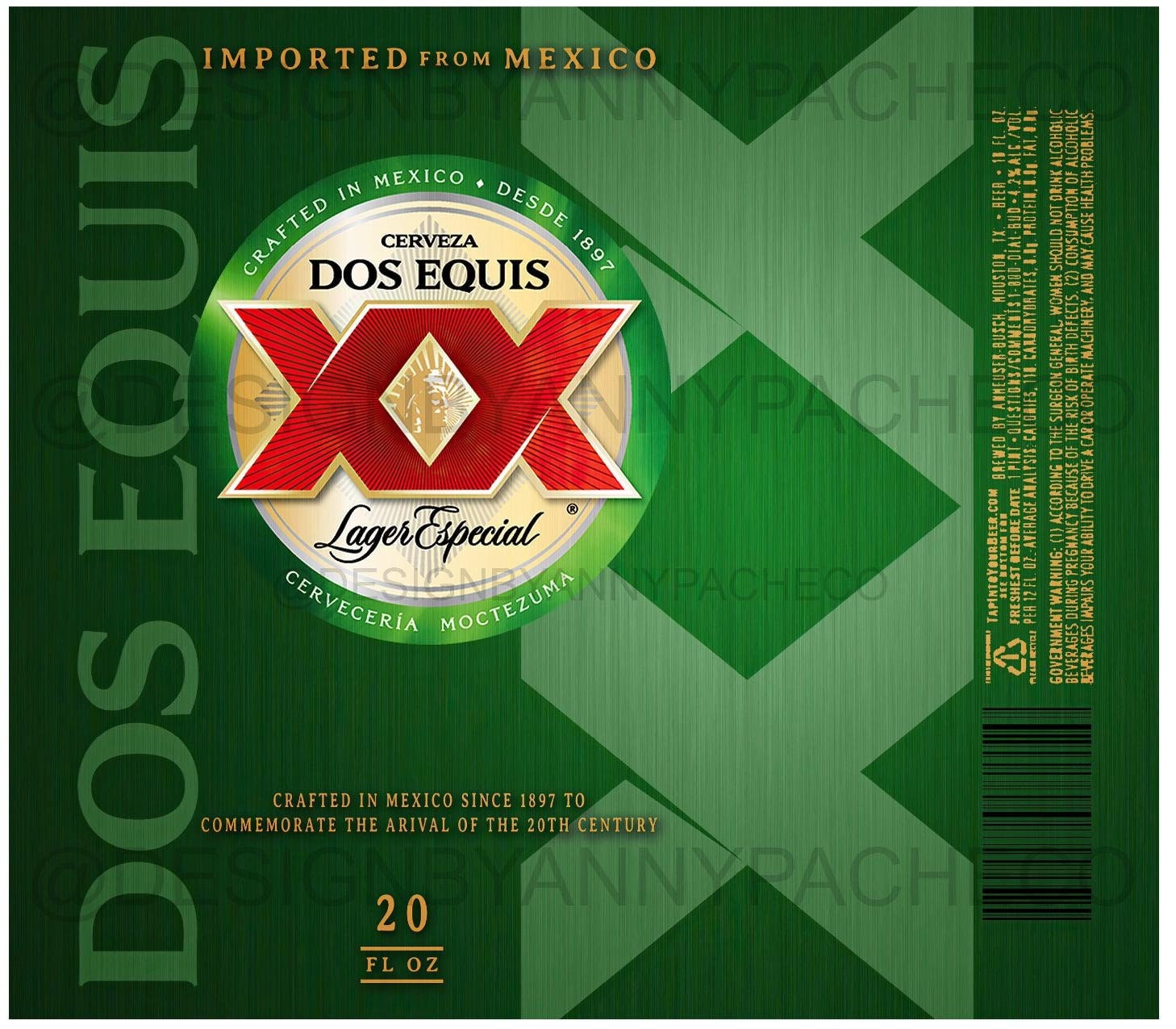 Plantilla Beer Dos Equis XX - Etsy