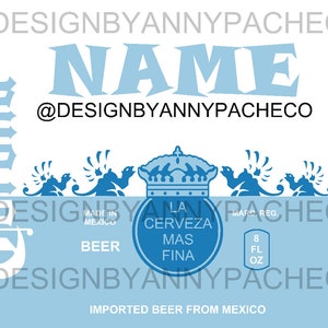 Plantilla de cerveza corona celeste 8 Oz