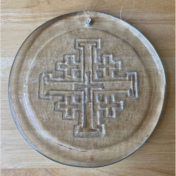 Vintage BLENKO JERUSALEM CROSS 7 7/8 Clear Glass Etsy