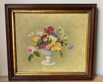 ELSIE ESNER (American 1914-1998) Oil Painting Entitled "Old Fashioned Bouquet"