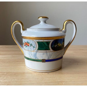 Vintage CHRISTIAN DIOR Les Saisons Fruit Themed Sugar Bowl & Lid