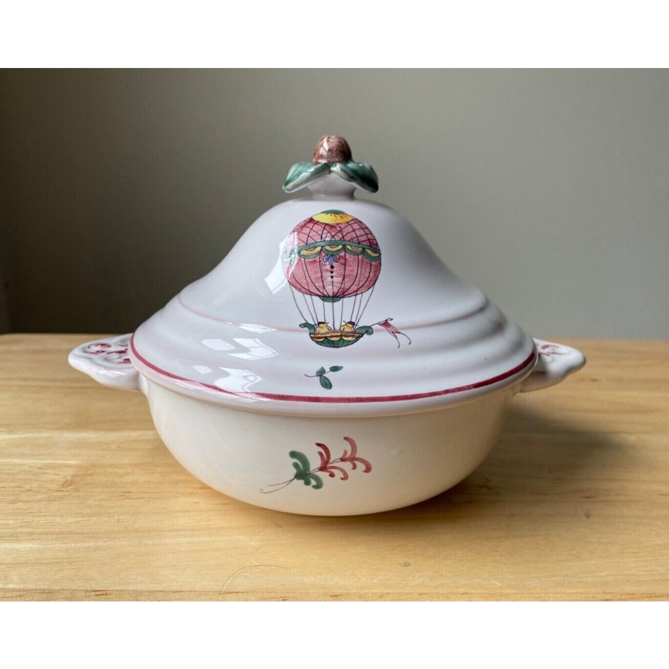 ATELIER DE SEGRIES Pink Hot Air Balloon Covered Bowl France 2 Available