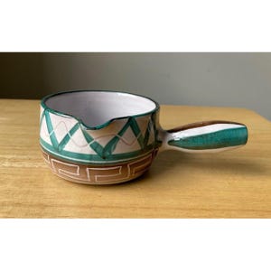 Mid-Century ROBERT PICAULT Geometric Art Pottery Sauce Dish - Vallauris France