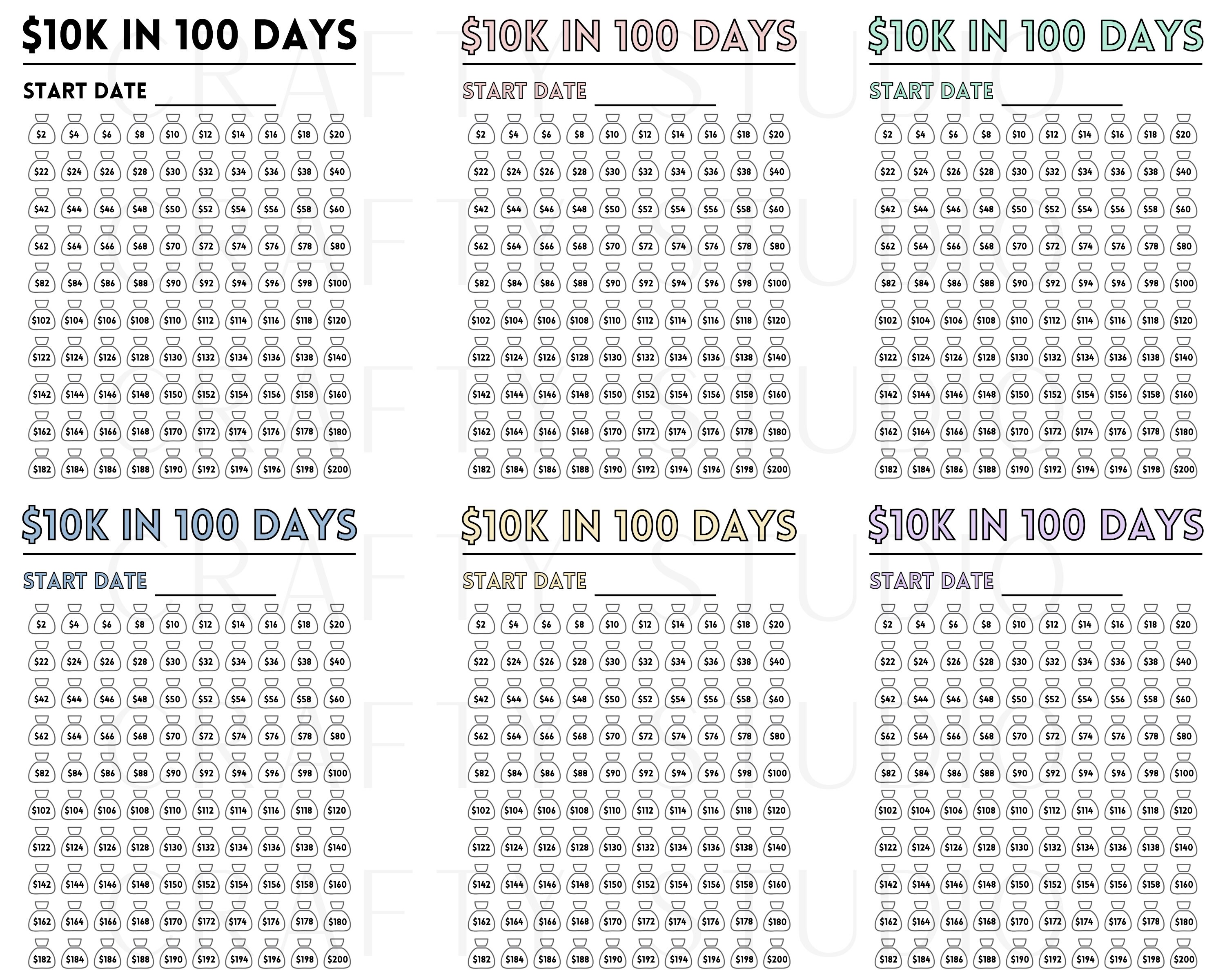 100 Days Challenge, Tiktok Money Challenge, Money Saving