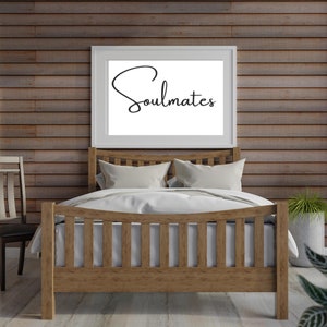 Soulmates, Digital Print, Digital Art, Downloadable Print, Black and White, Bedroom Decor, Love quote, Wall Art, Downloadable Art,Home Decor