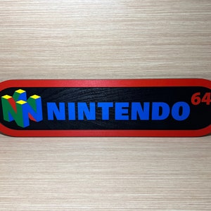 Display Sign Logo Nintendo 64 N64 in Wood - Display hang wall Man Cave Aes Cartel Madera Wood Mega drive Genesis Master system Ultra