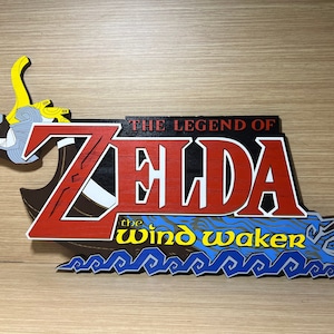 Display Sign Logo Zelda The Wind Waker in Wood - Display hang wall Man Cave Cartel Madera Nintendo Game Cube Switch Nintendo NES
